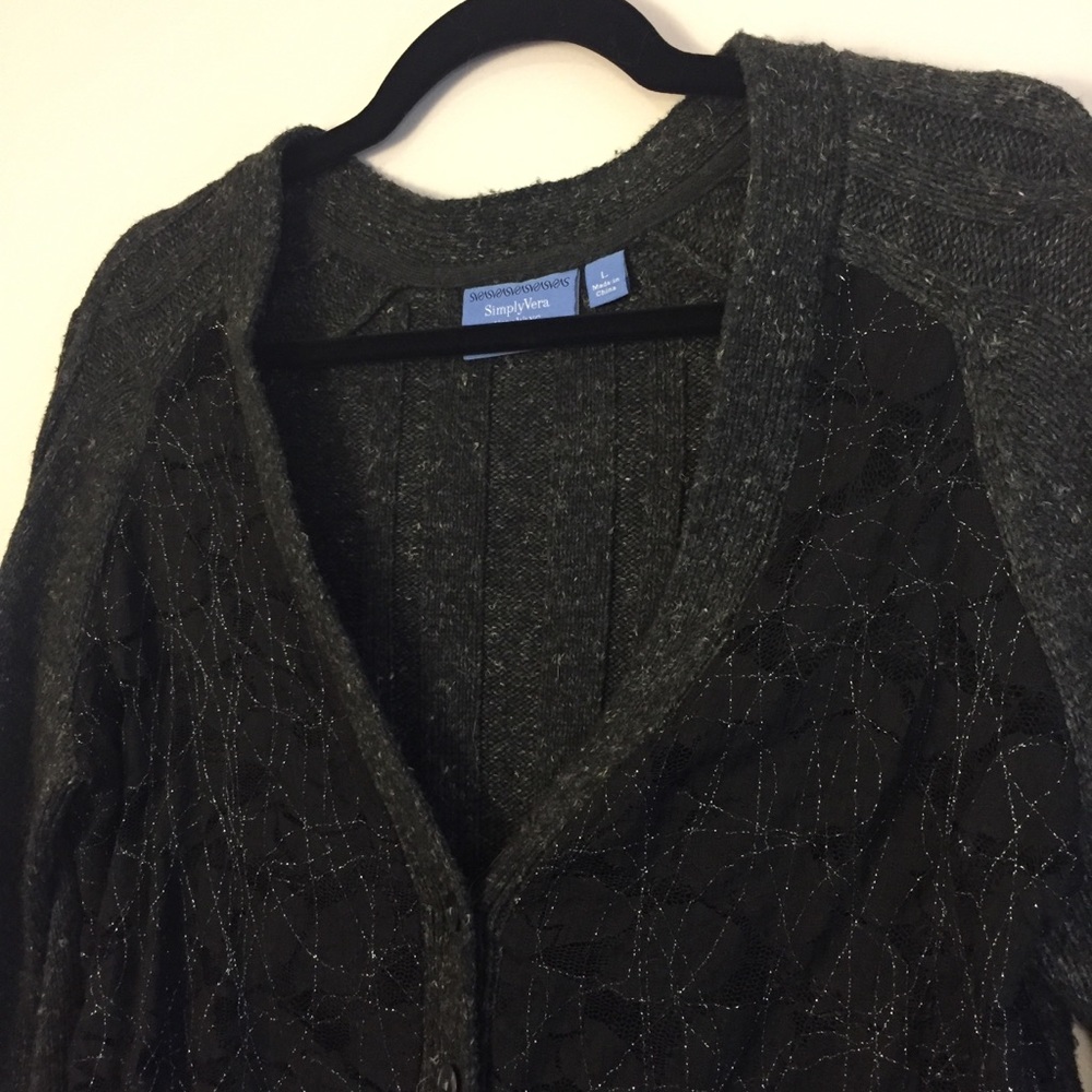 Sparkly Lace Simply Vera Wang Cardigan